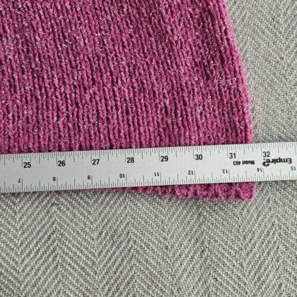 Venus Cold Shoulder Sweater Women's Size 1x Purple Metallic Thread Chunky Y2K - Picture 14 of 16